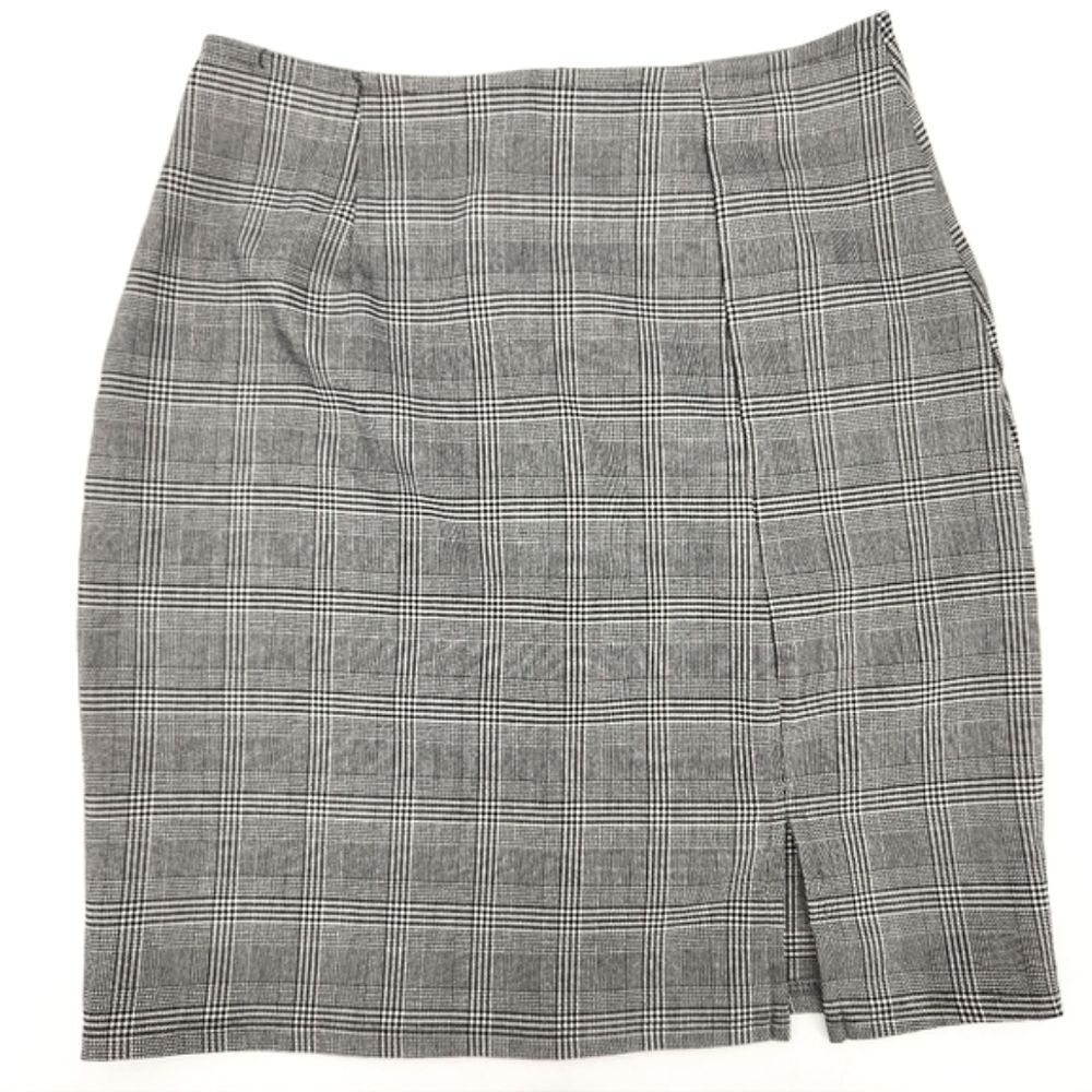 Windsor Plaid Mood High Slit Mini Skirt Womens Size Medium Check Y2K 2000s Style